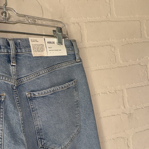 AGOLDE Riley jeans High Rise Straight Crop Denim Shiver NEW 29 super soft - Picture 4 of 10